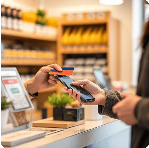 Tap to Pay with a phone at the till